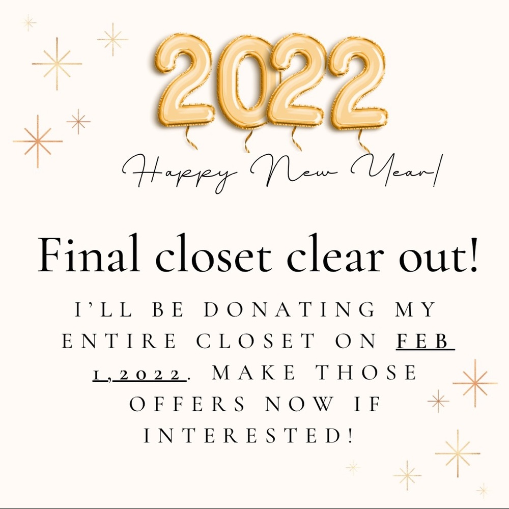 Last call! Donating closet!